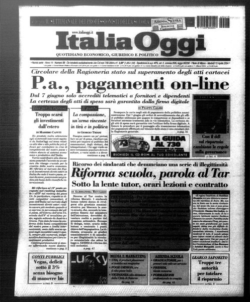 Italia oggi : quotidiano di economia finanza e politica